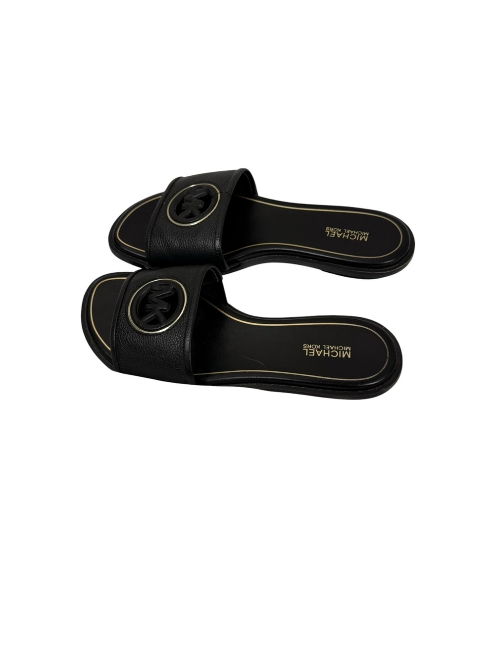 Michael Kors Deanna Black Logo Slide Sandals Size 7M - Picture 3 of 9